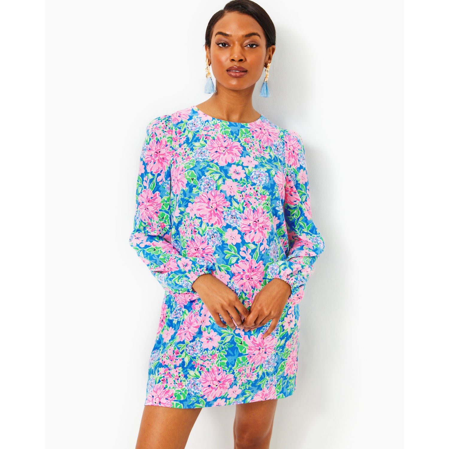 ALYNA LONG SLEEVE DRESS Pink Sorbet Lilly Pulitzer Store Columbia SC