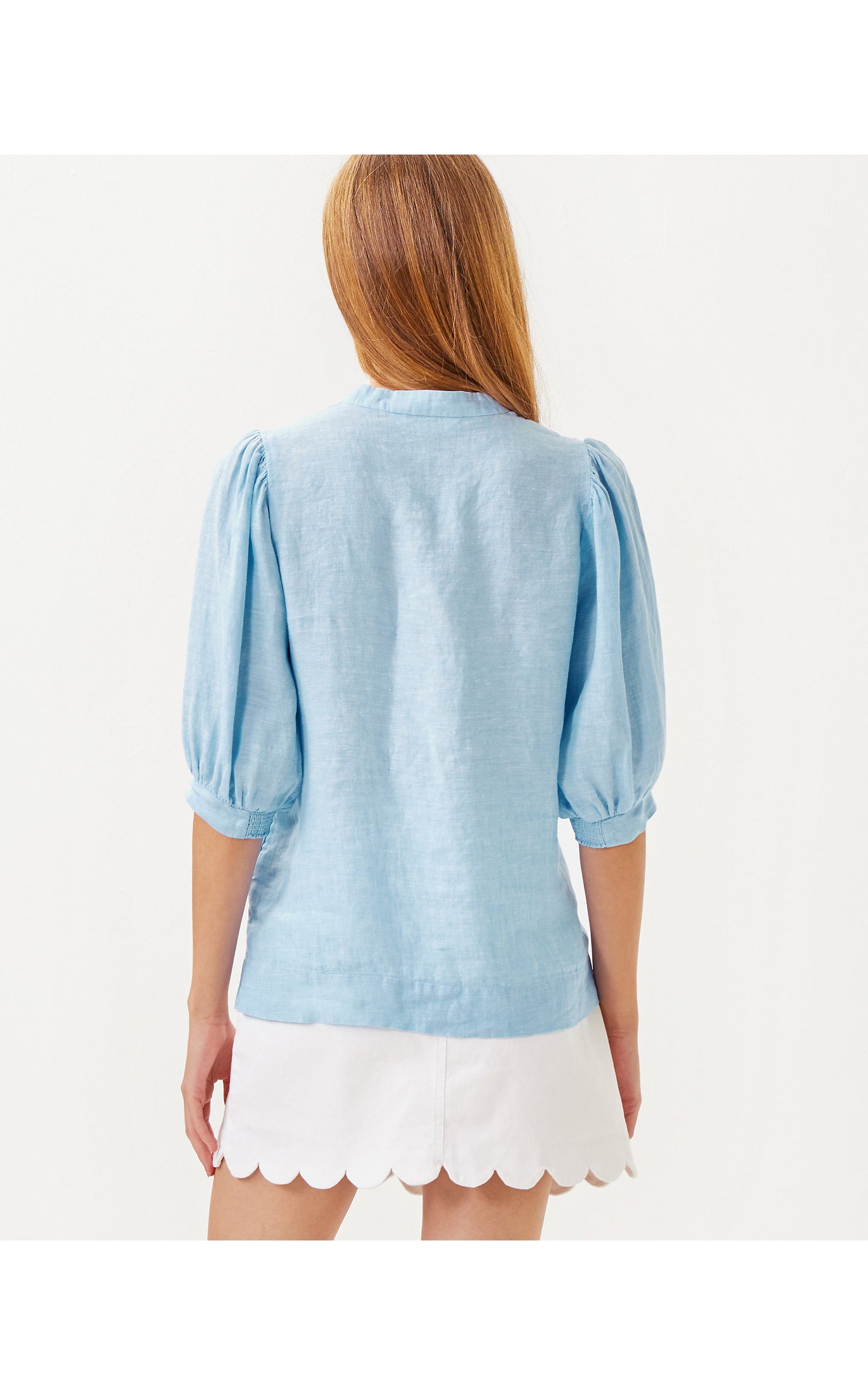 MIALEIGH ELBOW SLEEVE LINEN TOP