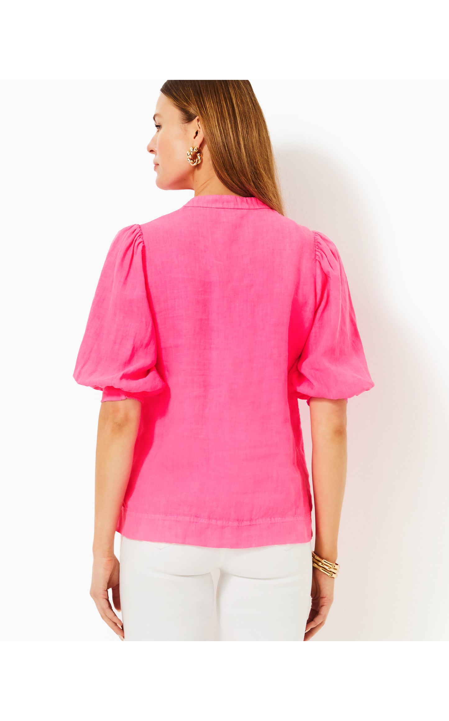 MIALEIGH ELBOW SLEEVE LINEN TOP