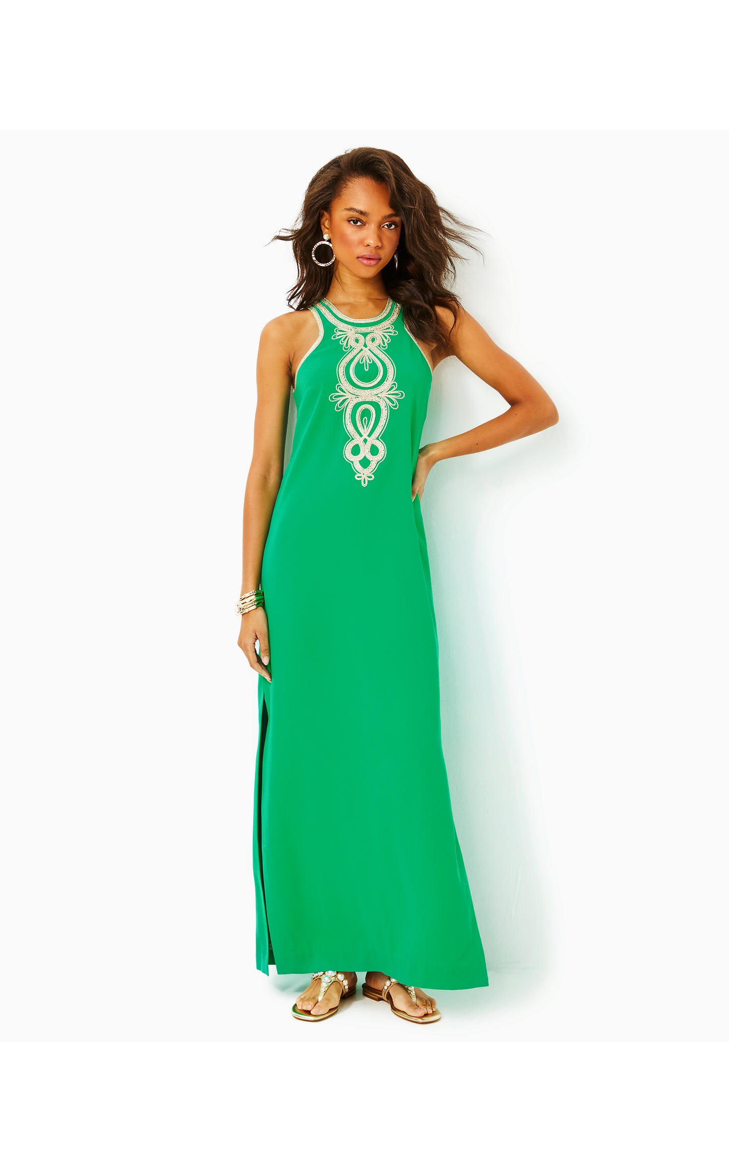 TAYLANE EMBROIDERED MAXI - BRAZILIAN GREEN -