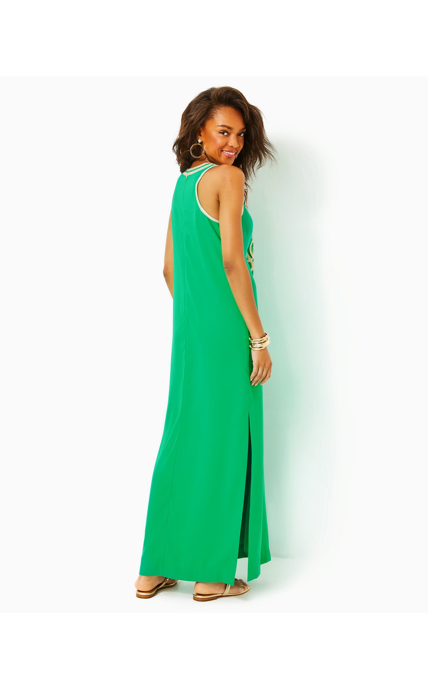 TAYLANE EMBROIDERED MAXI - BRAZILIAN GREEN -