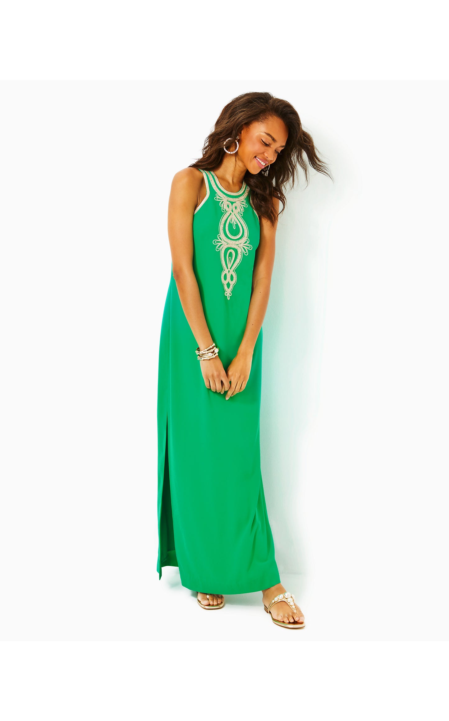 TAYLANE EMBROIDERED MAXI - BRAZILIAN GREEN -