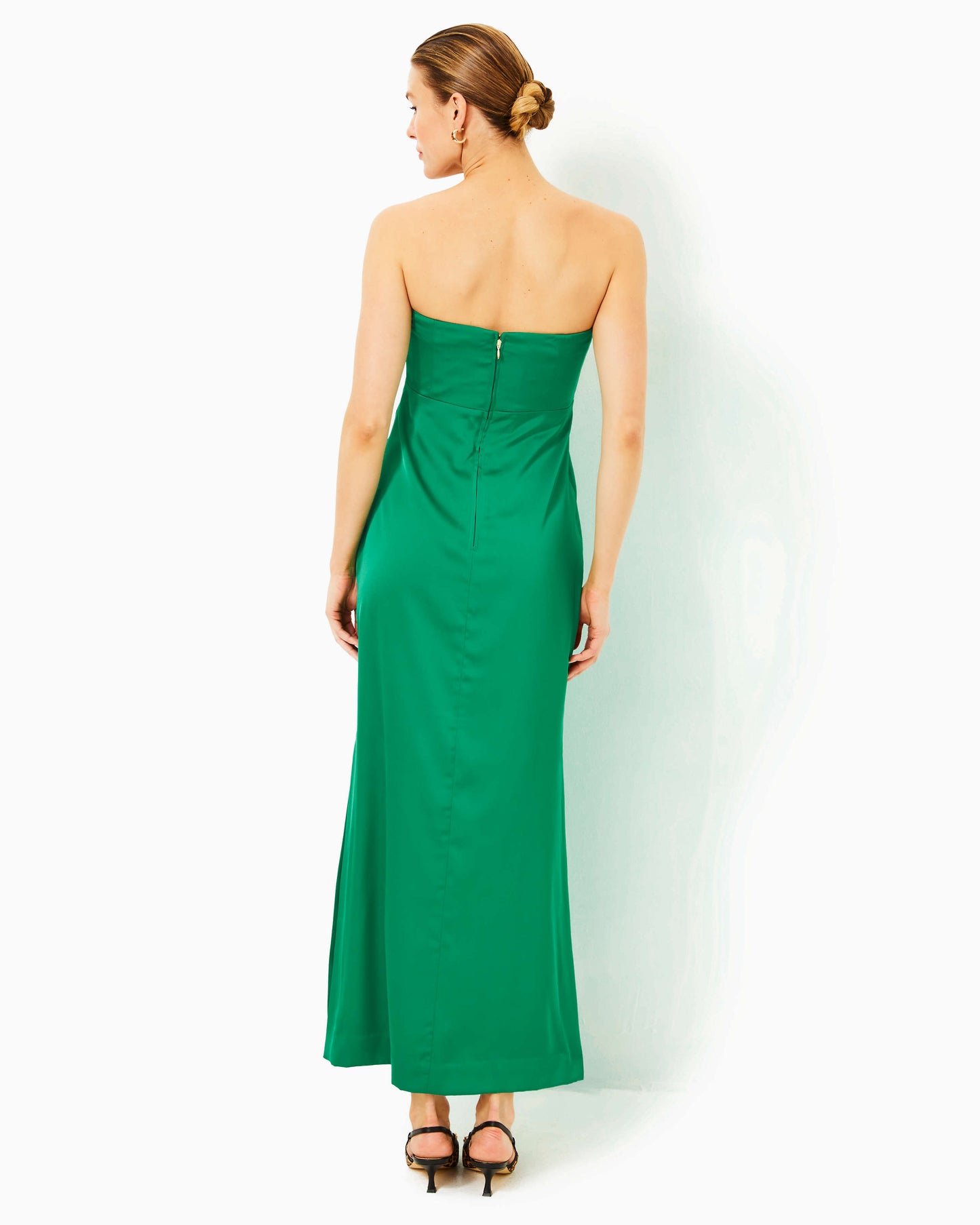 CARLYNN SATIN MAXI BOW DRESS