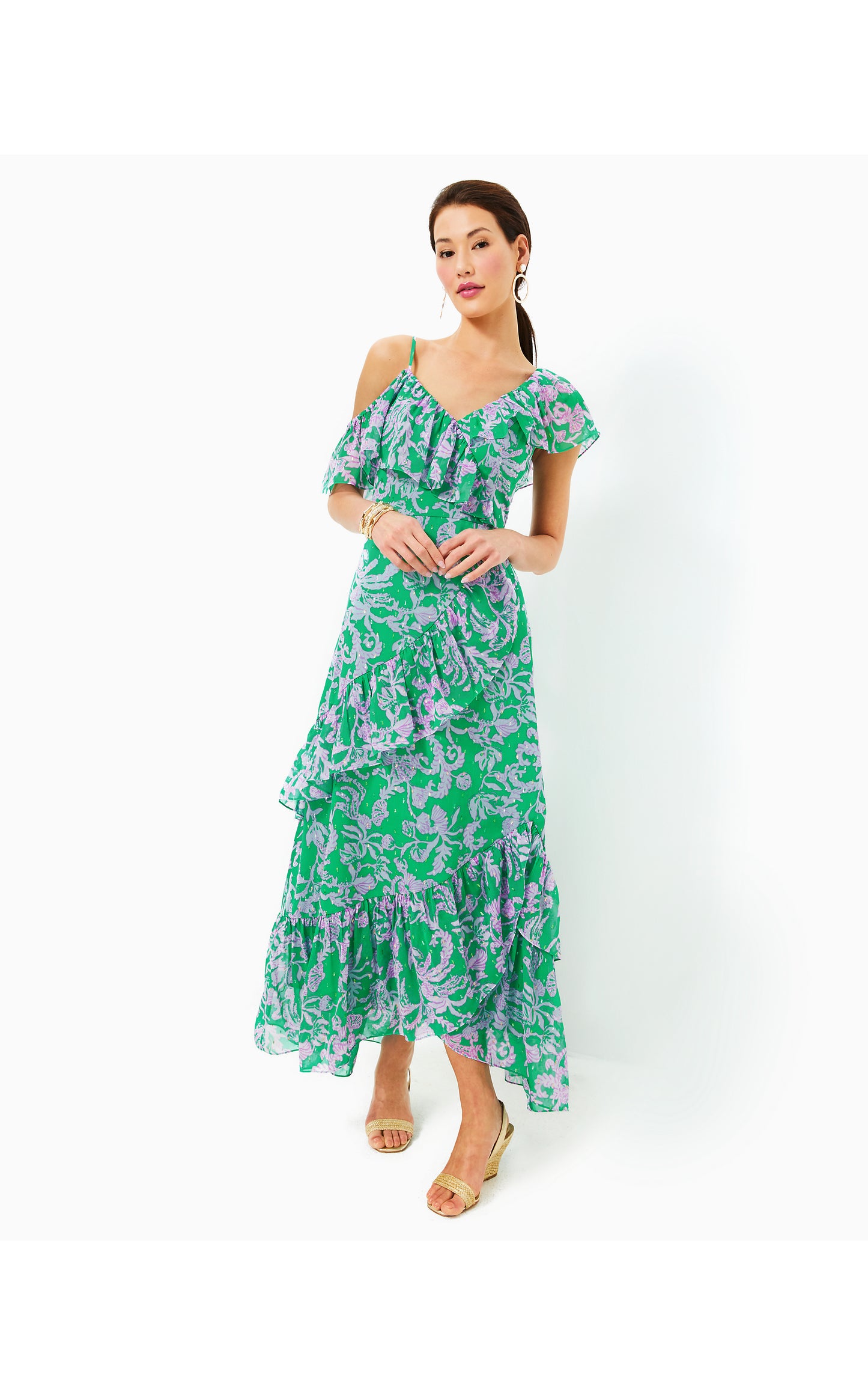 ROSALYNN RUFFLE MAXI DRES - BRAZILIAN GREEN - SALTY SANDBAR