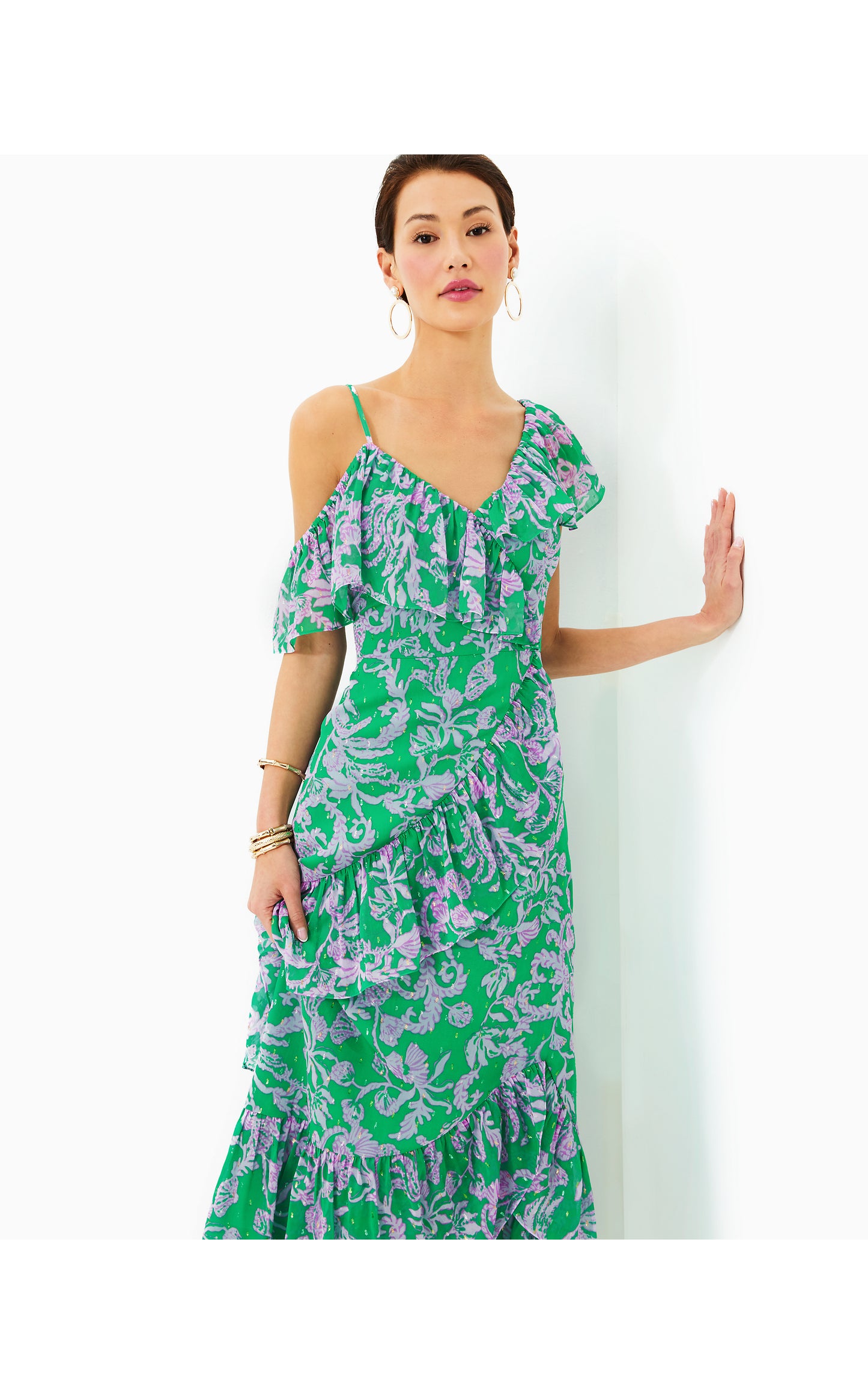 ROSALYNN RUFFLE MAXI DRES - BRAZILIAN GREEN - SALTY SANDBAR