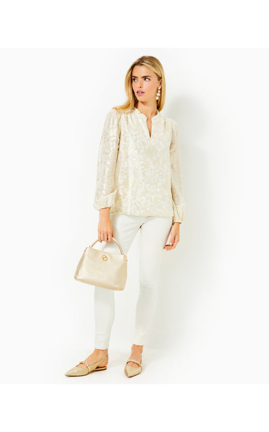 GIANA LONG SLEEVE SILK TOP