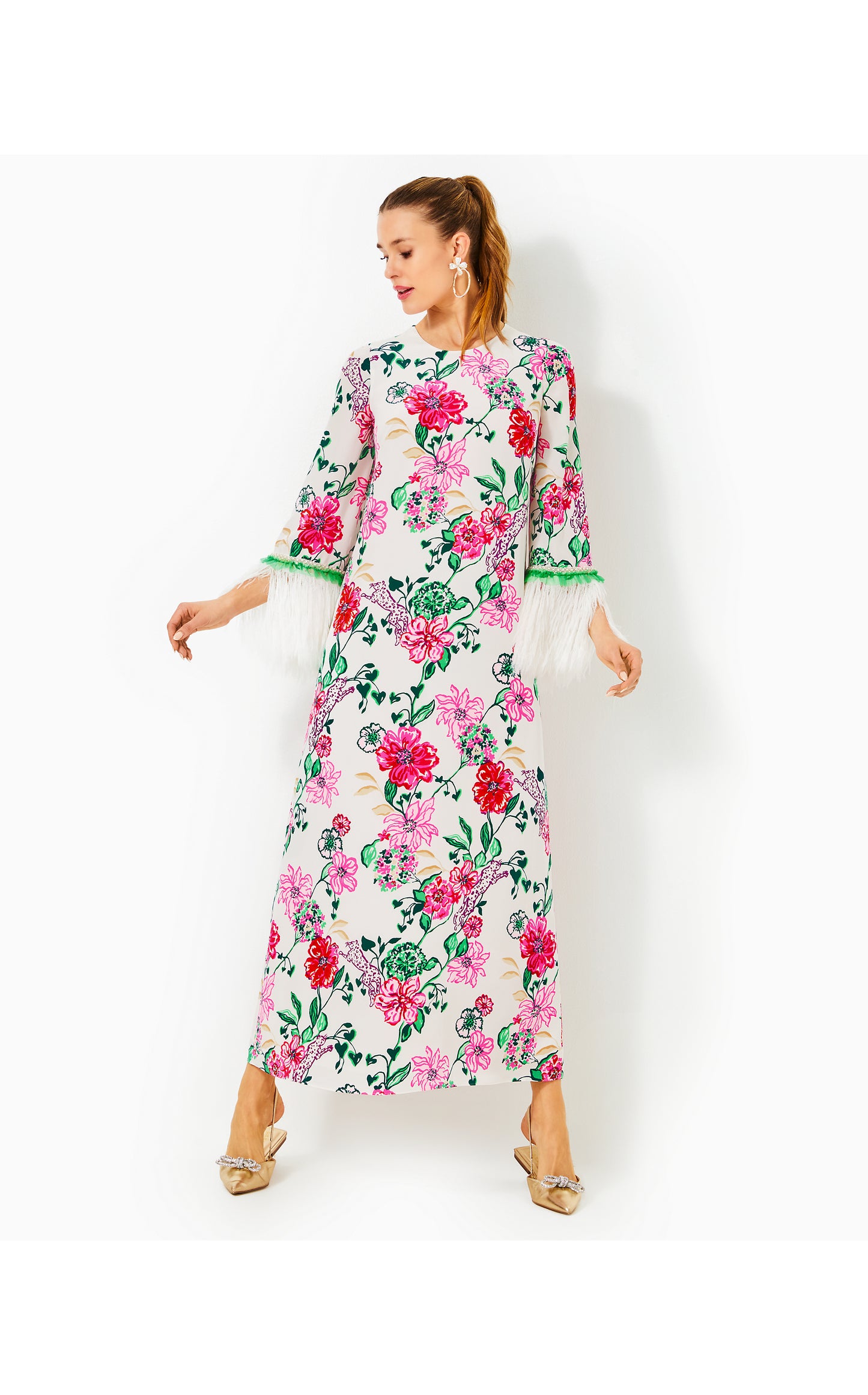 NATHALIA 3/4 SLEEVE SILK CAFTAN