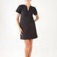 Lulu Black Textured Satin Jacquard Dress