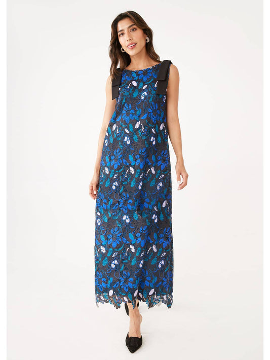 Michelle Gown Blue Daisy Floral Lace