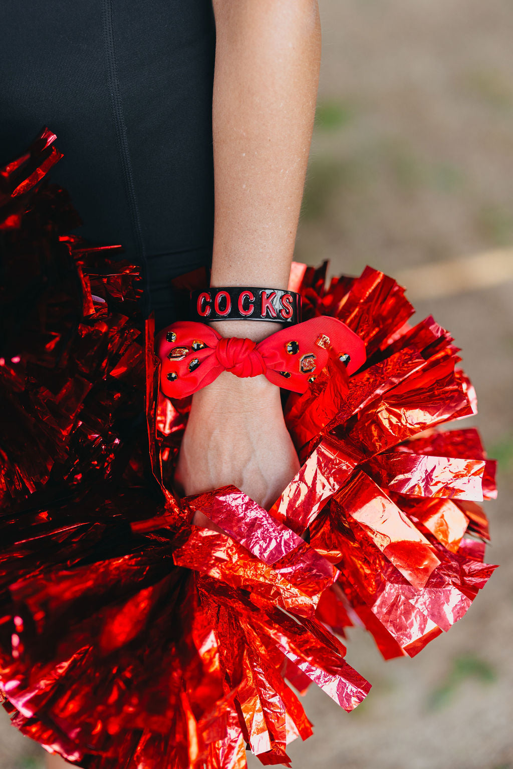 South Carolina Garnet Logo Bow Scrunchie