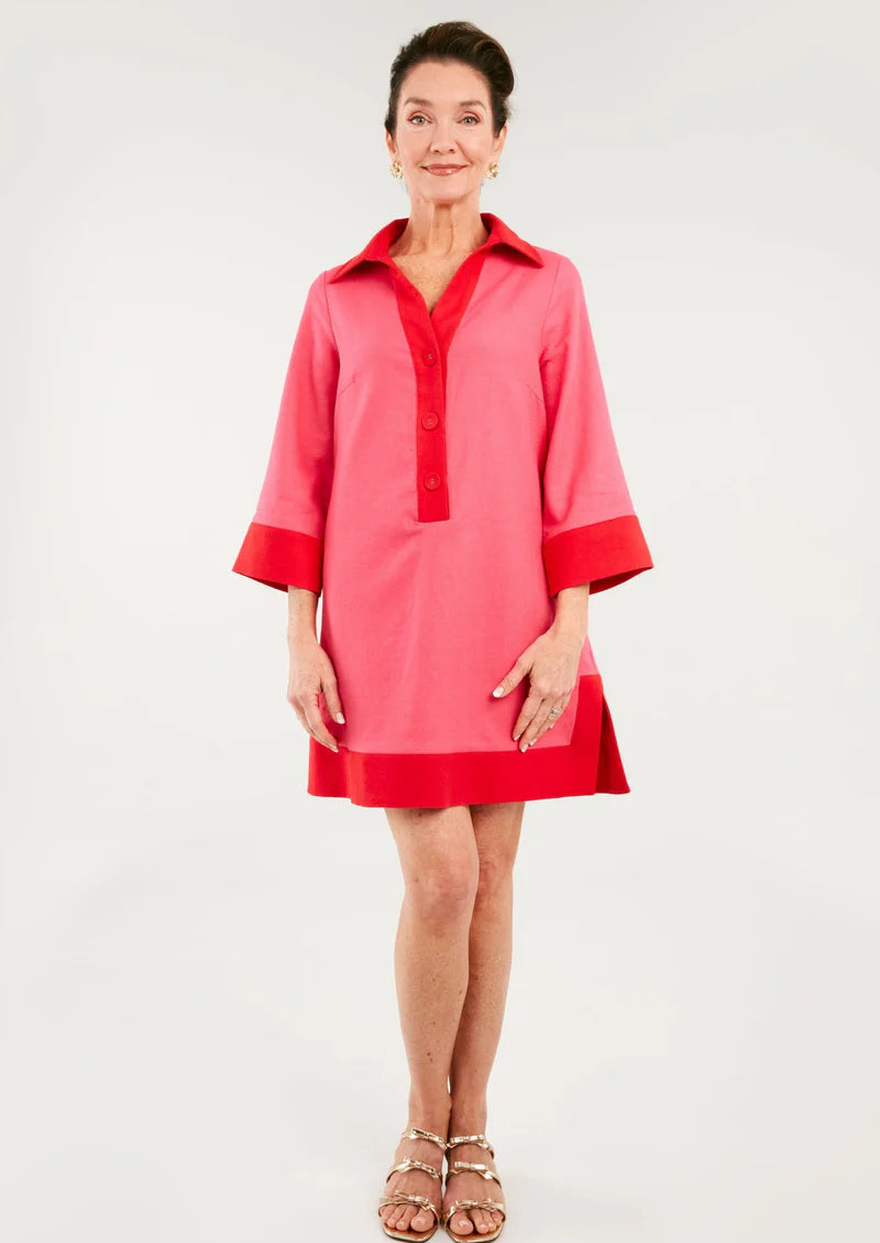 Piper Caftan Pink Red Linen