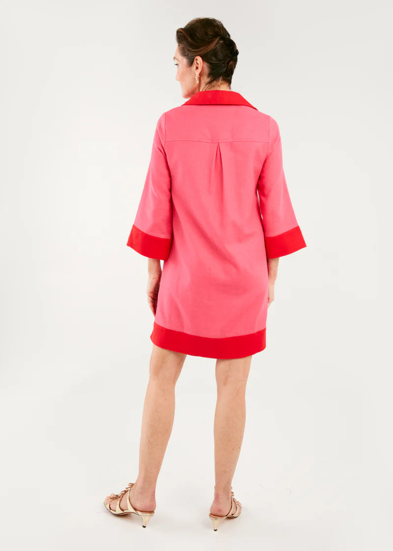 Piper Caftan Pink Red Linen