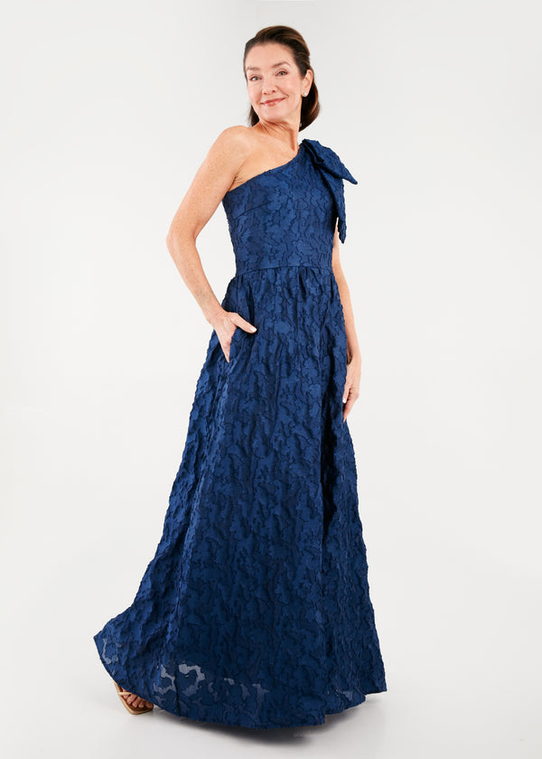 Caroline Gown Navy Cloud Organza