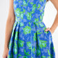 Catherine Dress Cobalt Tropical Tulip Jacquard