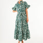 Sadie Maxi Dress Green Hibiscus Jacquard