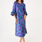 Bronwyn Dress Purple Floral Silhouette Jacquard