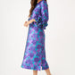 Bronwyn Dress Purple Floral Silhouette Jacquard