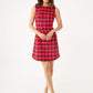 Avery Dress Red Multi Houndstooth