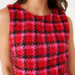 Avery Dress Red Multi Houndstooth