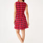 Avery Dress Red Multi Houndstooth