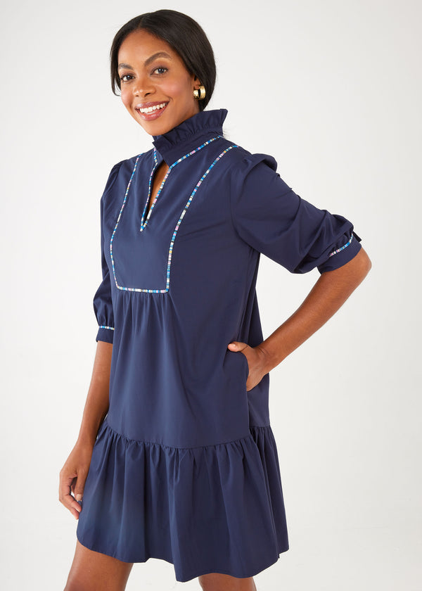 Emmerson Dress Navy Cotton