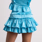 Brilliant Blue Willow Satin Mini Skirt
