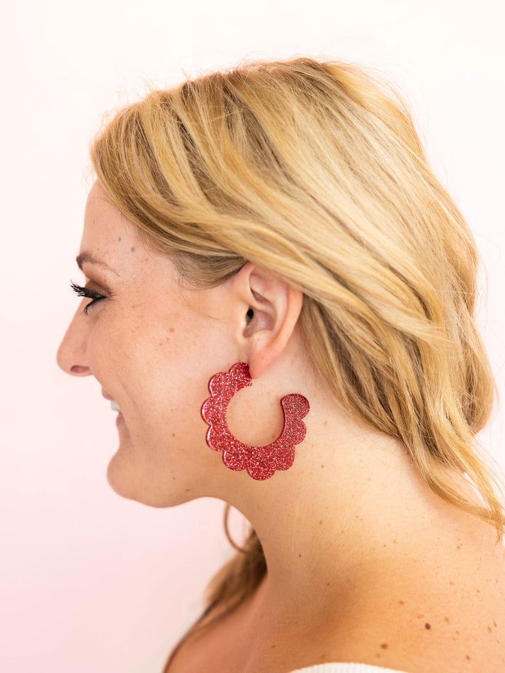 MARGO EARRINGS CRIMSON GLITTER