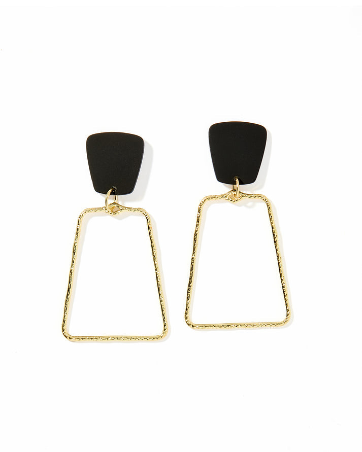 KAELYN EARRINGS TRUE BLACK AND GOLD