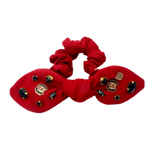 South Carolina Garnet Logo Bow Scrunchie