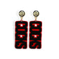 Black and Garnet Cocks earrings