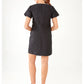 Lulu Black Textured Satin Jacquard Dress