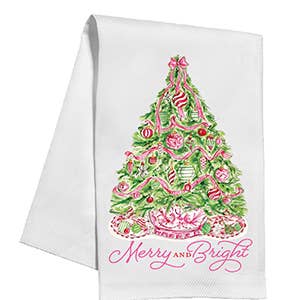 Christmas Tree with Pink Kitchen Towel